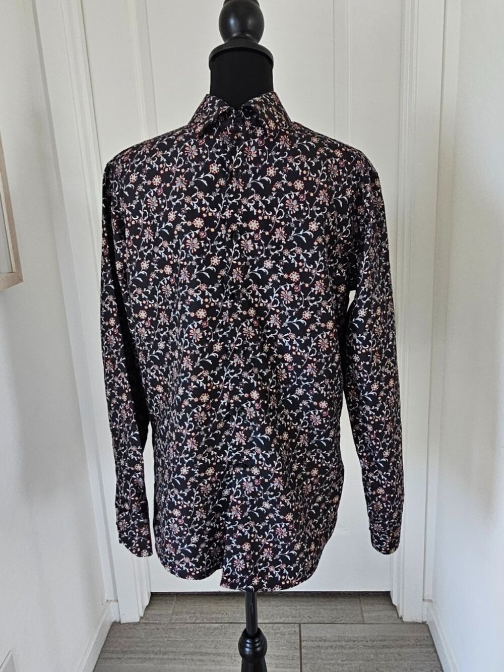 SILVER STONE Collection Modern Fit Men's Long Sleeve Button Down Shirt M floral